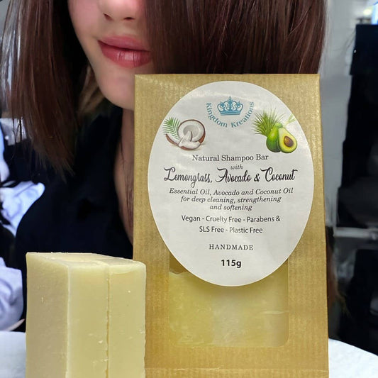 Natural Handmade Shampoo Bar Lemongrass, Avocado & Coconut